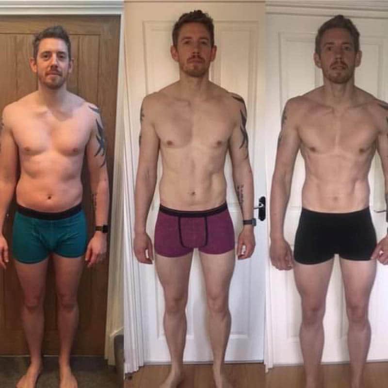A three-stage body transformation for a male client. Incredible weight loss and toning.
